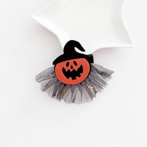 Girl Hair Clip Pumpkin Mesh Halloween (GHP6316)